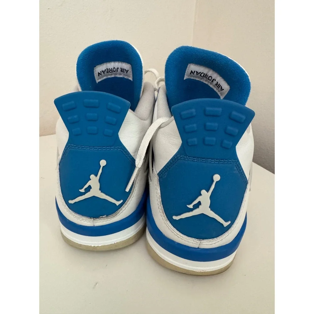 Air Jordan 4 Retro Military Blue 2012 White Grey 308497-105 Mens Size 9